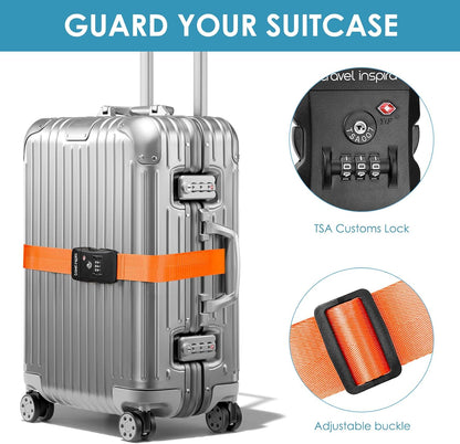 Travel Inspira Heavy Duty Luggage Straps with TSA Lock