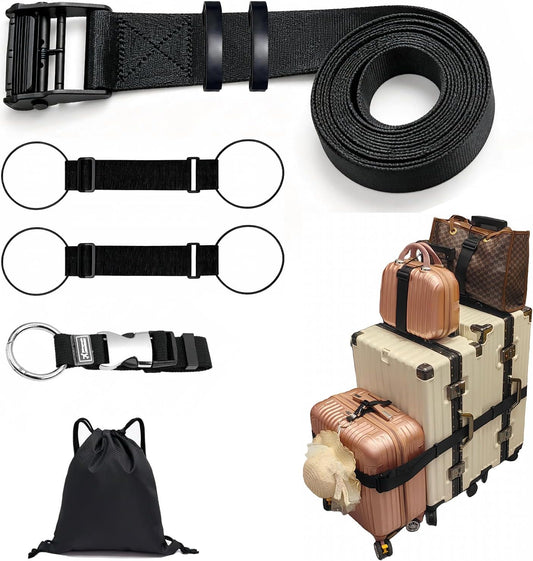 Adjustable Luggage Connector Straps for Suitcases,Tie‑Down Cinch Strap