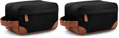 Vorspack Canvas Travel Toiletry Bag for Men, Large, Black