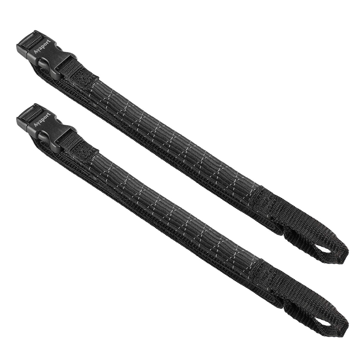 Ayaport Motorcycle Luggage Straps Adjustable Pack Stretch Straps 18"- 60" Black/Reflective for Securing Loads to Motorcycles/Bikes etc. 4Pack