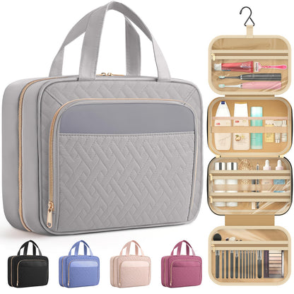 HOTOR Hanging Travel Toiletry Bag Women Men, Rosewood-Pink, Medium