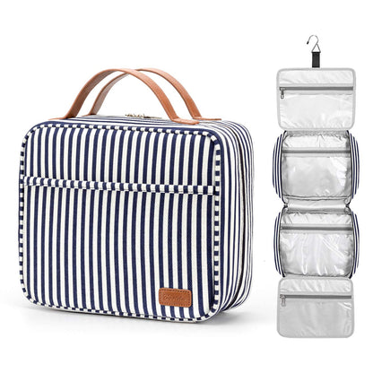 Bosidu Hanging Travel Toiletry Bag,Large Capacity Cosmetic Travel Toiletry Organizer for Women with 4 Compartments & 1 Sturdy Hook,Perfect for Travel/Daily Use/Christmas