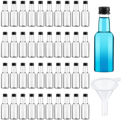 Tessco for you 100 Pcs Mini Liquor Bottles with Gold Lids, 0.8 oz