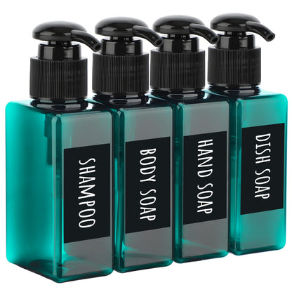 Segbeauty Shampoo Bottles, 3pcs 16.9oz Empty Refillable Pump Dispenser with Labels, 500ml Plastic Reusable Press Lotion Containers for Bathroom Hotel Liquid Soap Body Wash Hand Soap Conditioner Clear