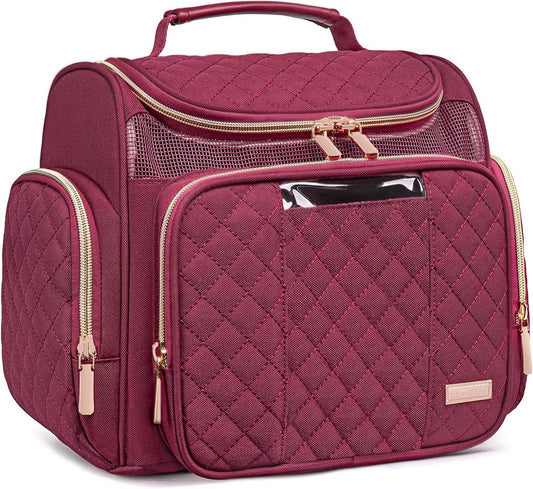 Large Toiletry Bag for Women Men,Bathroom Bag,Water Resistant Shower Bag,Makeup Bag,Toiletry Bags for Traveling,Hanging Toiletry Bag with Transparent Waterproof Phone Pocket (Wine Red)