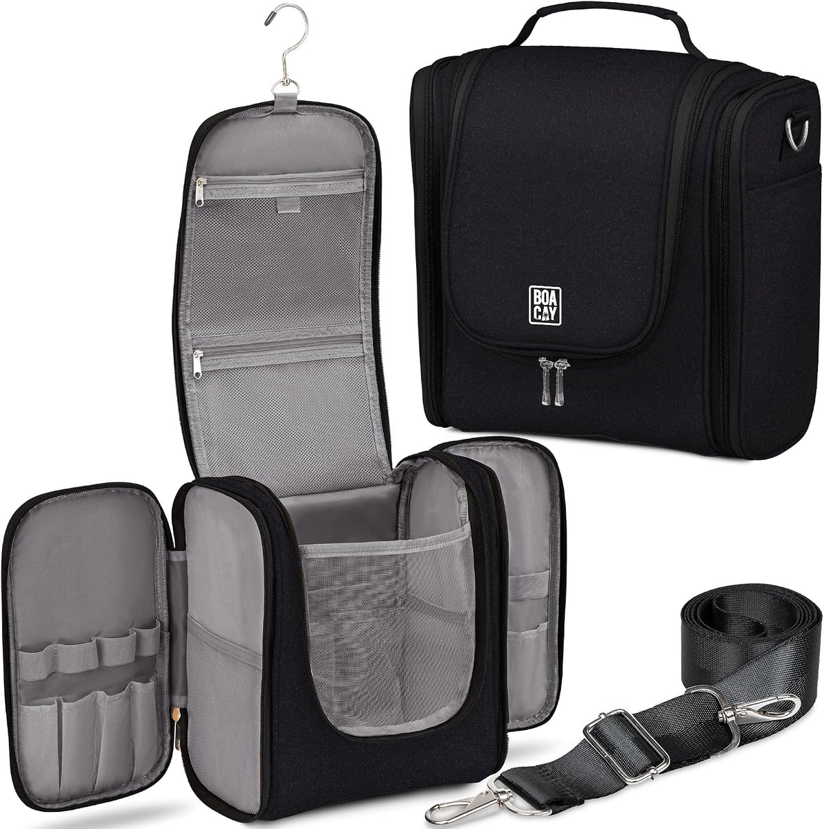 BOACAY Extra Large Hanging Travel Toiletry Bag for Women and Men, Makeup Bag