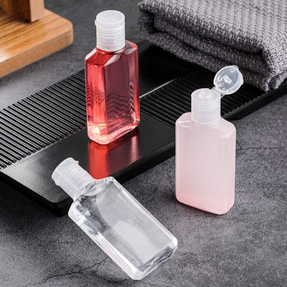 Patelai 50 Pcs Clear Empty Travel Bottles 30 ml/ 1 oz Flip Cap Empty Hand Sanitizer Bottles Container Portable Refillable Flip-top Container for Travel Outdoor Camping Business Trip