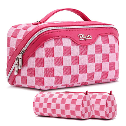BOYATU Travel Makeup Bag Cosmetic Bags for Women: 3-Piece Make up Bag Set