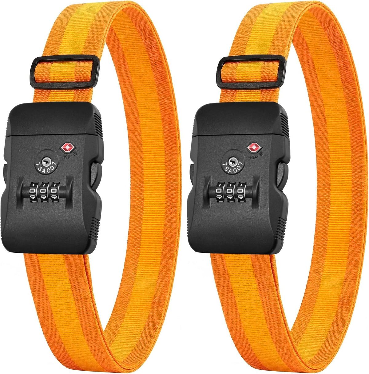 LUGGEX Luggage Straps TSA Approved, Adjustable Straps for Suitcases,Orange