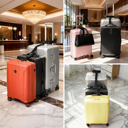 BILIONE 4 Pack Luggage Connector Straps,Connect 3 Suitcases ＆ Add A Bag