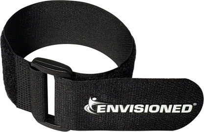 ENVISIONED Reusable Cinch Straps 2" x 40" - 6 Pack, Multipurpose Strong Gripping, Quality Hook and Loop Securing Straps (Black)