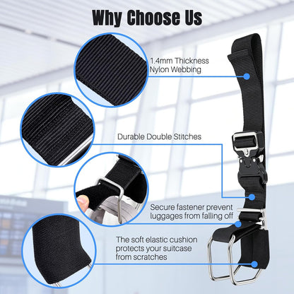Vigorport Stainless Steel Luggage Hook Strap, Heavy Duty Add A Bag J Hook
