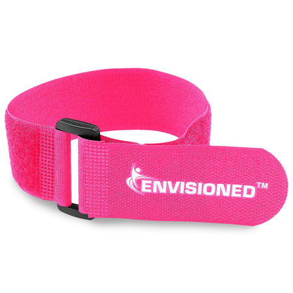 Reusable Cinch Straps 2" x 100" - 2 Pack - Hook and Loop Straps (Neon Orange)