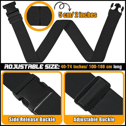 Eccliy 12 Pack Luggage Straps Suitcase Belts Wide Adjustable Packing Straps Travel Belts Accessories for Business Packing(Black)