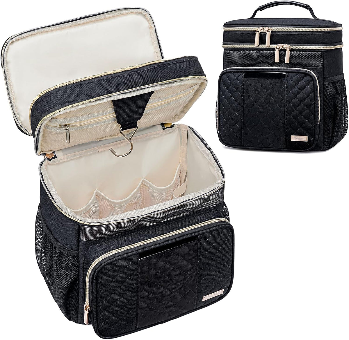 Tealari Large Toiletry Bag for Women Men,Bathroom Bag,Water Resistant Shower Bag,Makeup Bag,Portable Shower Caddy for College Dorm,Hanging Travel Toiletry Bag with Transparent Waterproof Phone Pocket