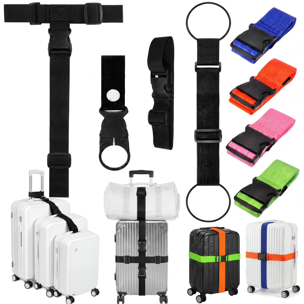 Sadnyy Luggage Straps for Suitcases 8 Pack Chic Style
