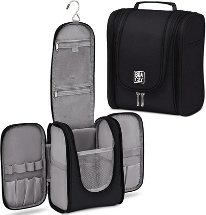 BOACAY Hanging Travel Toiletry Bag for Women and Men, Makeup Bag, Bathroom & Shower Organizer Kit for Accessories, Cosmetics, Travel Essentials