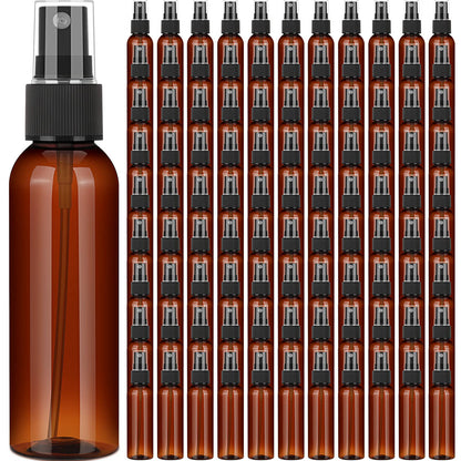 Nuogo 100 Pack 2 Oz Plastic Mini Travel Spray Bottles,Black