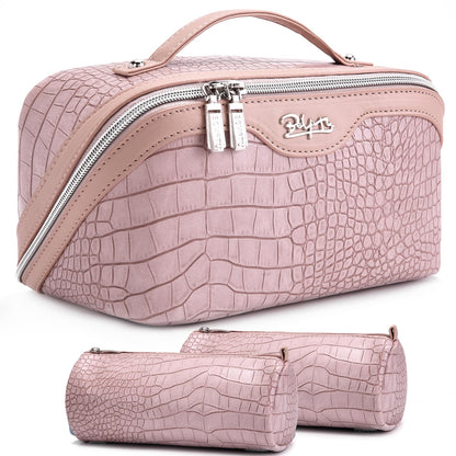 BOYATU Travel Makeup Bag Cosmetic Bags for Women: 3-Piece Make up Bag Set