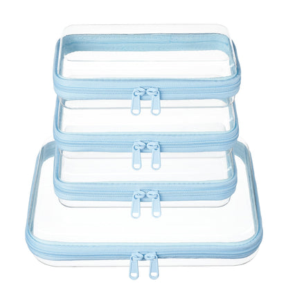 Clear Zipper Pouches, Hard Shell Zipper Case (M+3S)