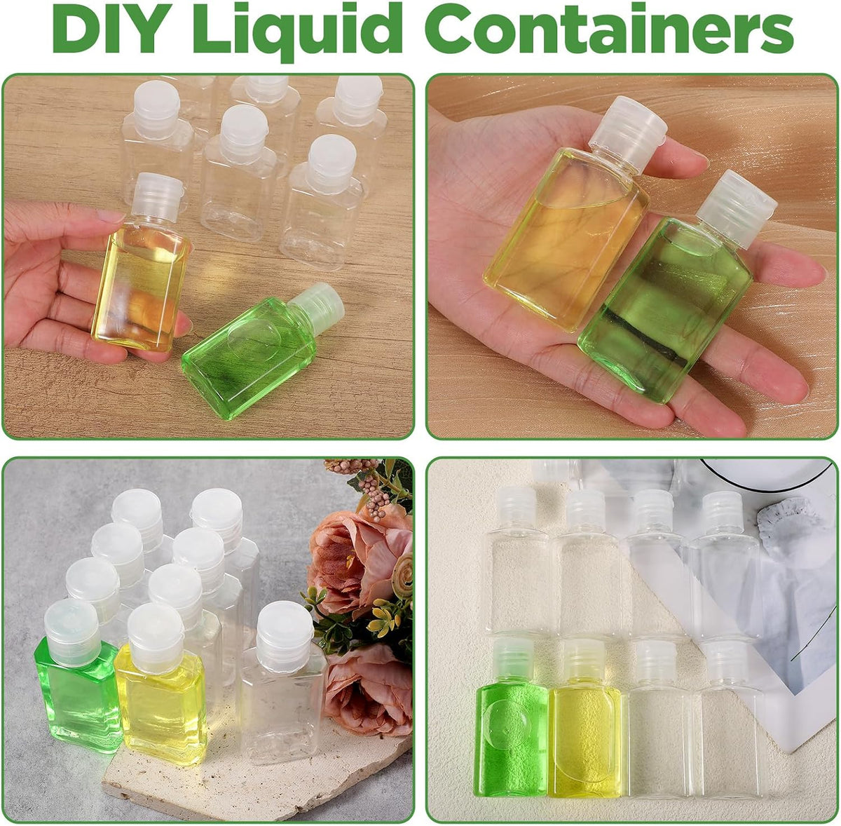 100 Pcs 1 oz Travel Bottles - Clear PET Refillable Containers with Flip Caps, Leak-Proof Mini Bottles for Shampoo, Lotion, Handwashing Fluid & More