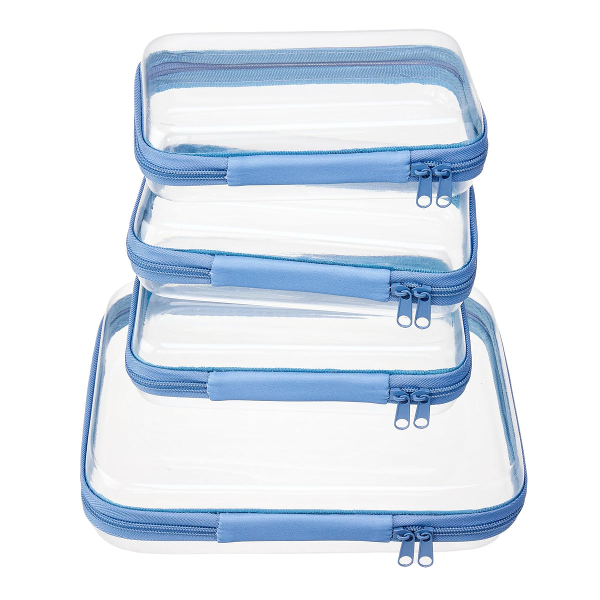 Clear Zipper Pouches, Hard Shell Zipper Case (M+3S)