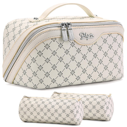 BOYATU Travel Makeup Bag Cosmetic Bags for Women: 3-Piece Make up Bag Set