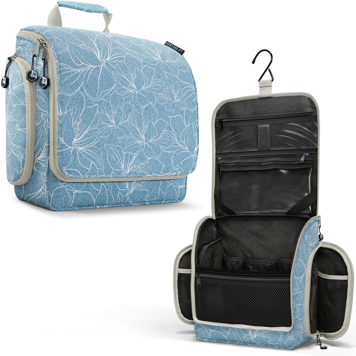 VENTURE 4TH Hanging Travel Toiletry Bag, 18 Compartments - Dark Green