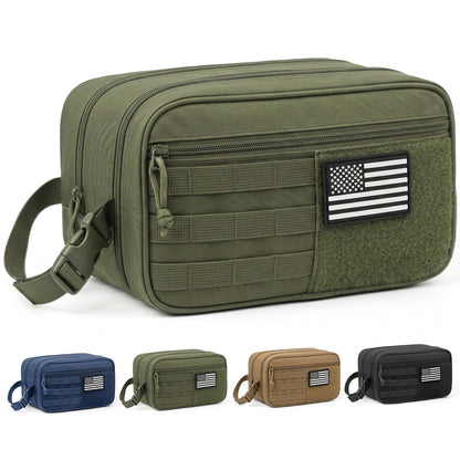 HOTOR Tactical Toiletry Bag Men, MOLLE Pouches, EDC Pouch, Medium, Black