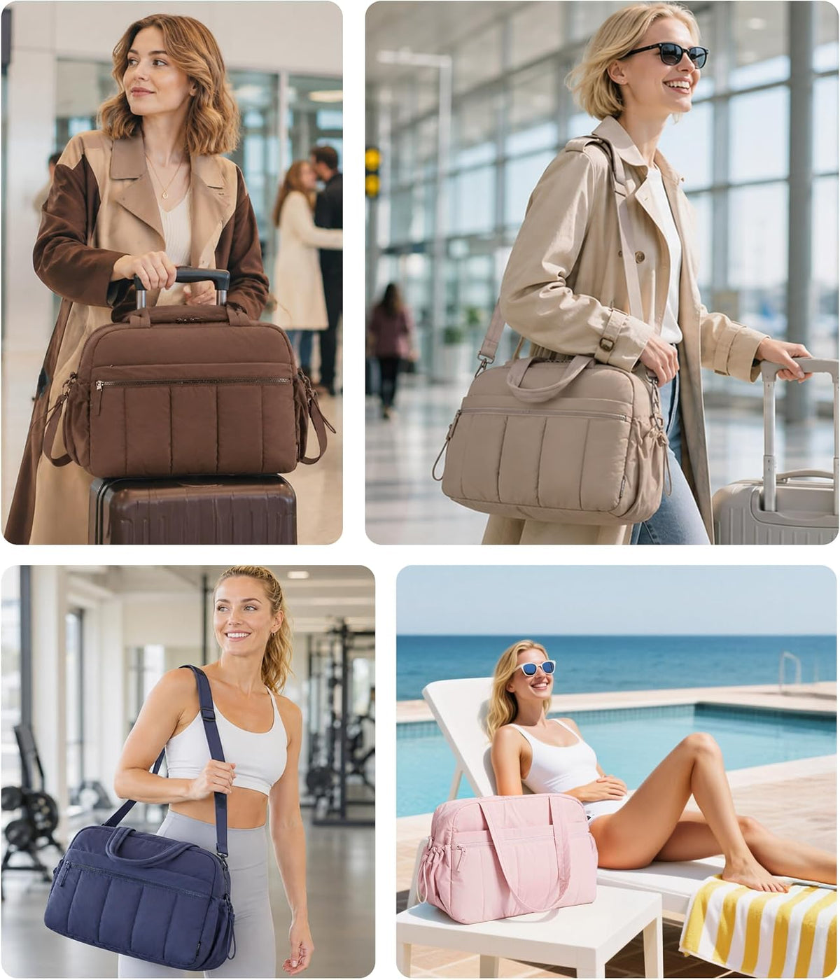 BAGSMART Duffle Bag for Travel, Gym Bag for Women, Weekender Carry on