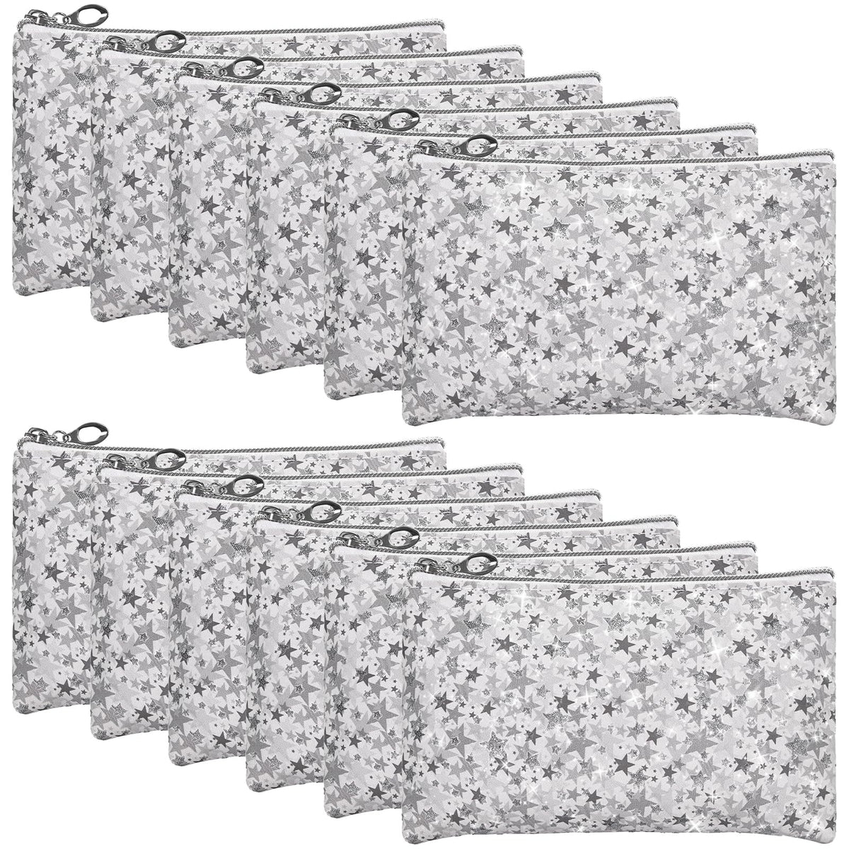 16 Pieces Clear Makeup Bags Bulk, TSA Approved Toiletry Bag for Travel, PVC Waterproof Cosmetic Pouches Clear Pouch with Zipper for Men and Women Carry-on Travel Essentials Cosmetic Bags (White-M)