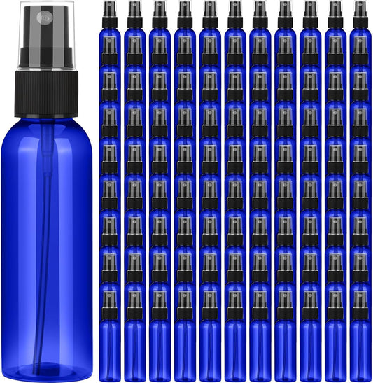 Tanlade 100 Pcs 2oz Small Spray Bottles Refillable Mini Spritzer, Blue