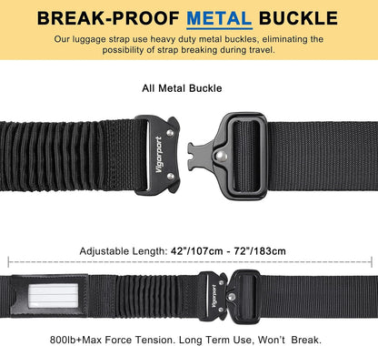 Vigorport Luggage Straps for Suitcases TSA Approved Suitcase Belt