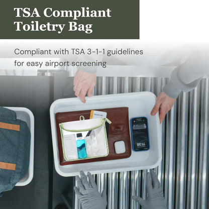 (re)zip Clear Quart Travel Toiletry & Cosmetic Bag, TSA Compliant - Sage