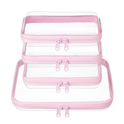 Clear Zipper Pouches, Hard Shell Zipper Case (M+3S)