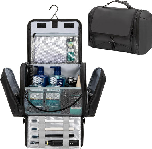 GDNasist Hanging Travel Toiletry Bag for Men, Large Hygiene Bag Organizer