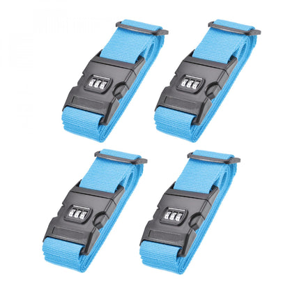 uxcell Luggage Straps Suitcase Belts with Buckle, Combination Lock, Adjustable Travel Packing Accessories
