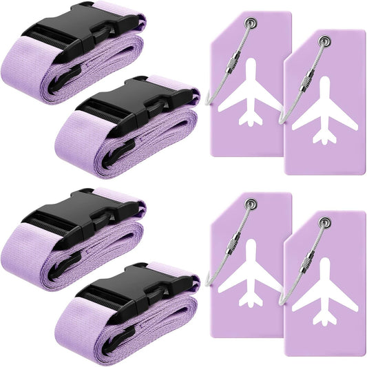 Weewooday 8 Pcs Luggage Straps Suitcase Tags Set for TSA Approved