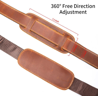 NIUCUNZH Genuine Leather Shoulder Strap, Bag Strap Replacement, 60 inches Long, Adjustable with Comfortable Pad