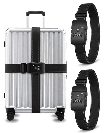 LUGGEX Luggage Straps TSA Approved, Adjustable Straps for Suitcases,Orange