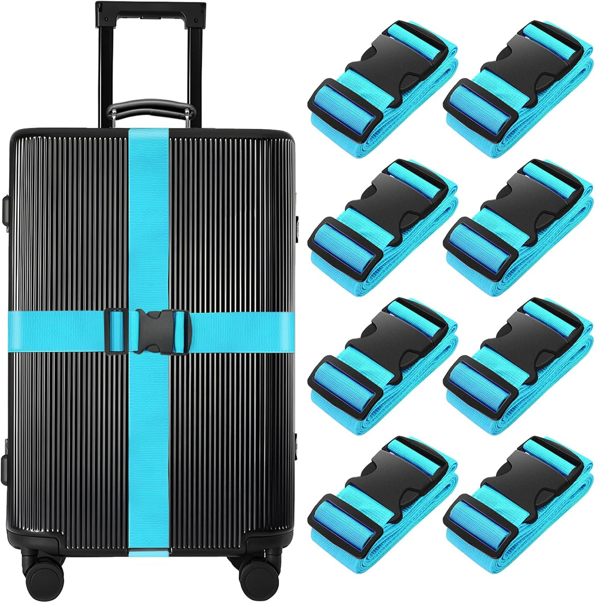 BILIONE Luggage Straps for Suitcases,79" Long Adjustable Luggage Belts