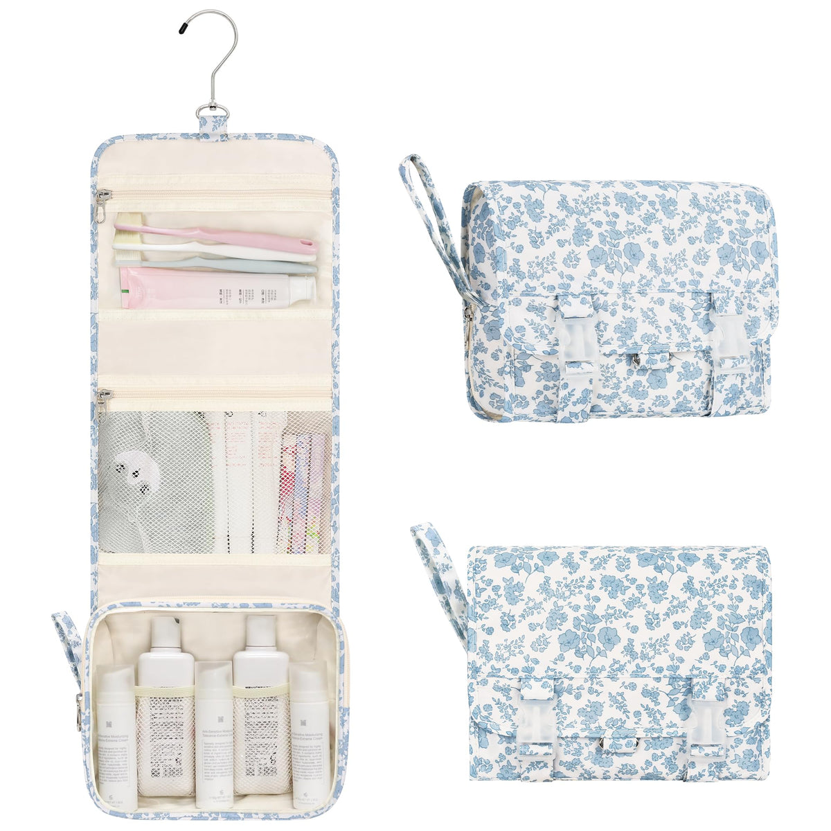 Relavel Hanging Toiletry Bag for Men Women, Water-Resistant Toiletries Bag