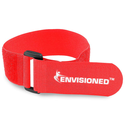 Reusable Cinch Straps 2" x 100" - 2 Pack - Hook and Loop Straps (Neon Orange)