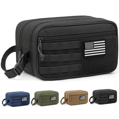 HOTOR Tactical Toiletry Bag Men, MOLLE Pouches, EDC Pouch, Medium, Black