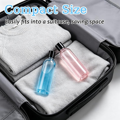48 Pack 8oz Clear Plastic Empty Bottles, Leak Proof Travel Containers with Disc Top Flip Caps, Refillable Squeeze Shampoo Bottles for Toiletries Liquid Soap, Lotions & Cream