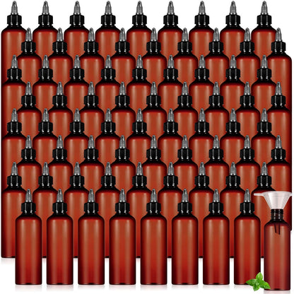 Barydat 24 Pcs 3 oz Squeeze Applicator Bottles for Hair Oiling, Amber