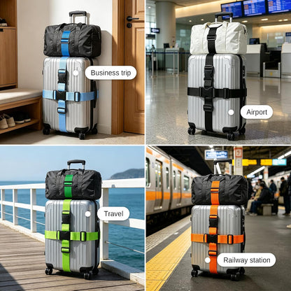 4-Pack Luggage Straps for Suitcases with 2 Connector Strap