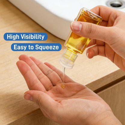 100 Pack 1 OZ Travel Plastic Bottles, Flip Cap Empty Refillable Toiletry Bottle, Mini Clear Hand Sanitizer Bottle, Small Squeeze Sample Container for Shampoo Lotions Liquid Body Soap Cream