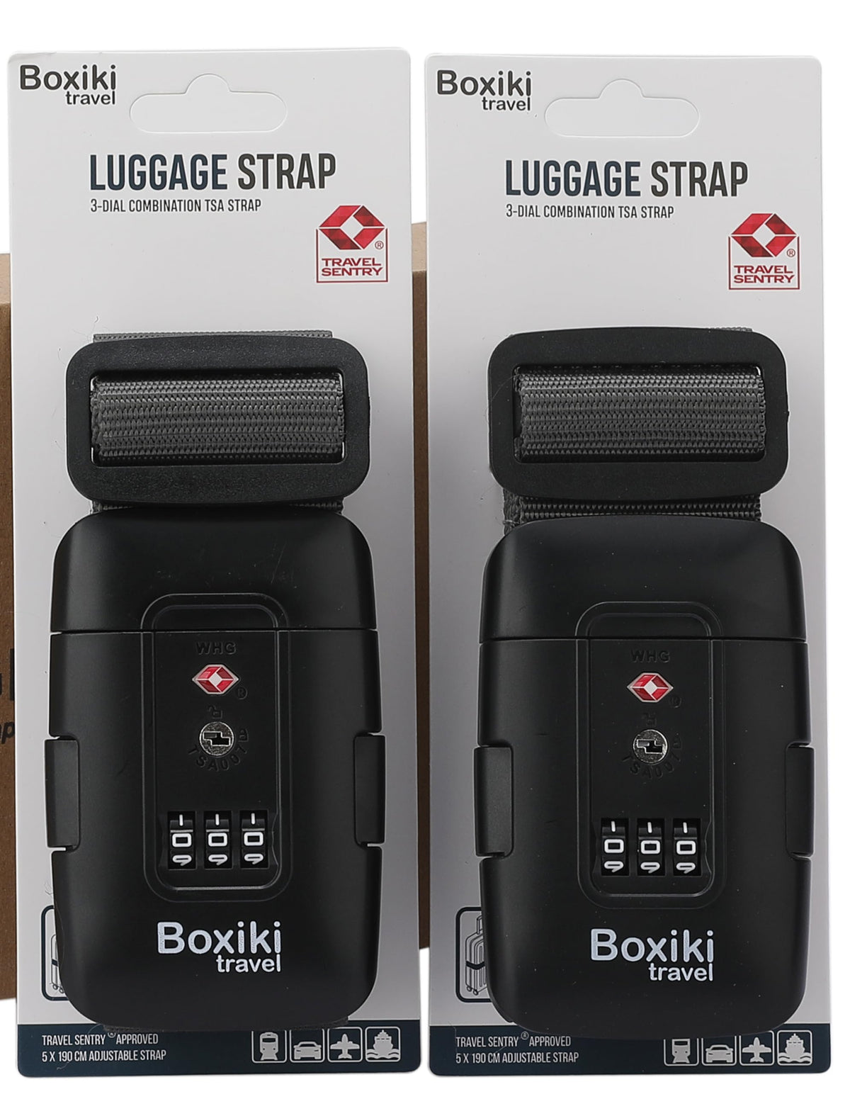 TSA Approved Luggage Straps Light Beige Set of 2 Anti-Burst Adjustable Polyester Suitcase Belts with 3-Dial Combination Lock, 190cm Heavy-Duty Travel Strap Prevents Accidental Opening