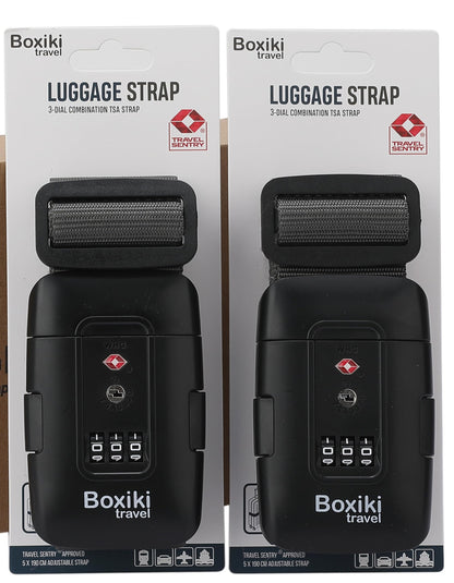 TSA Approved Luggage Straps Light Beige Set of 2 Anti-Burst Adjustable Polyester Suitcase Belts with 3-Dial Combination Lock, 190cm Heavy-Duty Travel Strap Prevents Accidental Opening